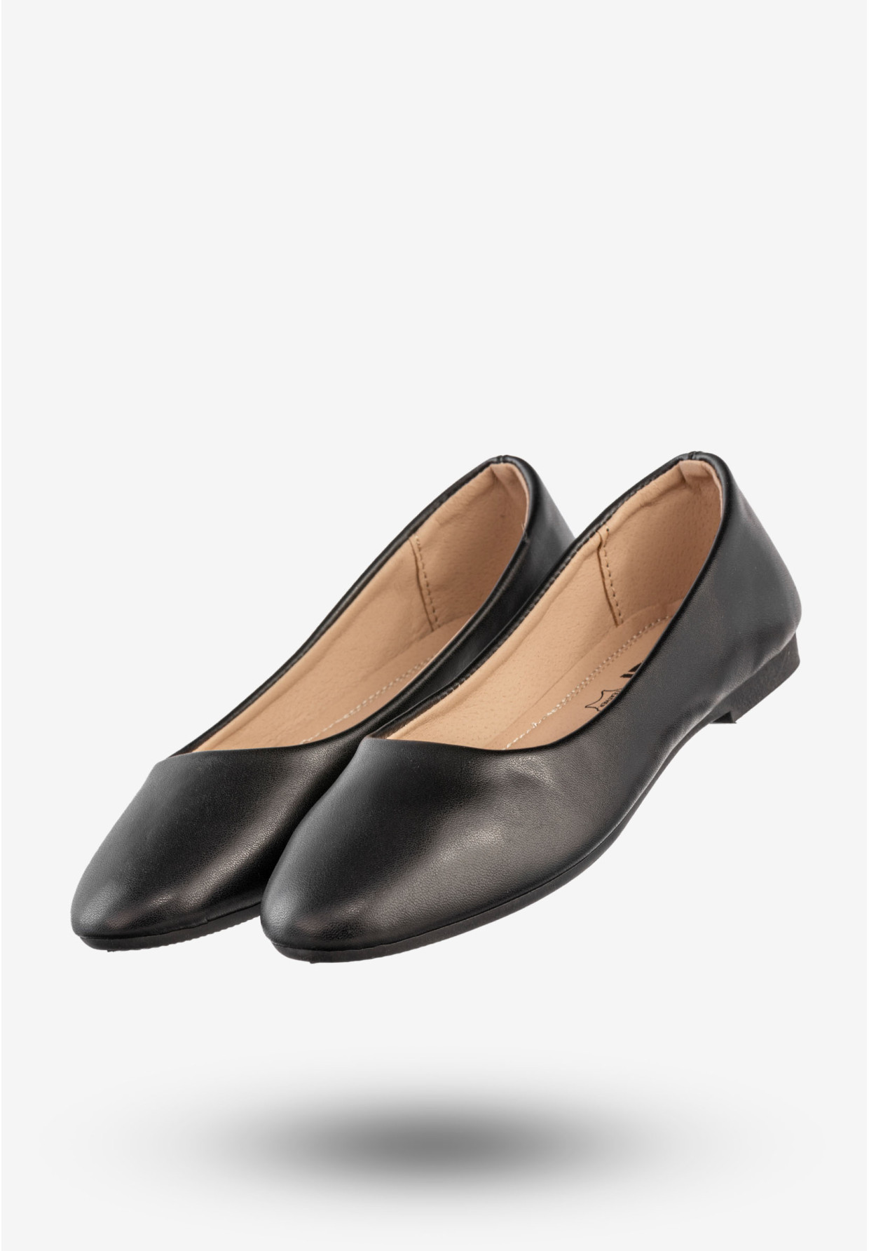 Baleriny Damskie Ekoskóra Buty Klasyczne Płaski Obcas Czarne Jezzi 9BL02-1029