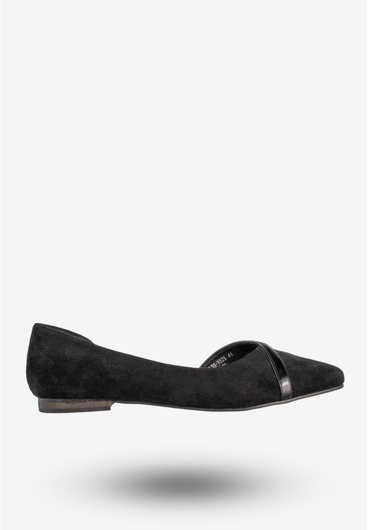 Baleriny Damskie Buty Czółenka Na Płaskim Obcasie Czarne Jezzi 21BL35-3528