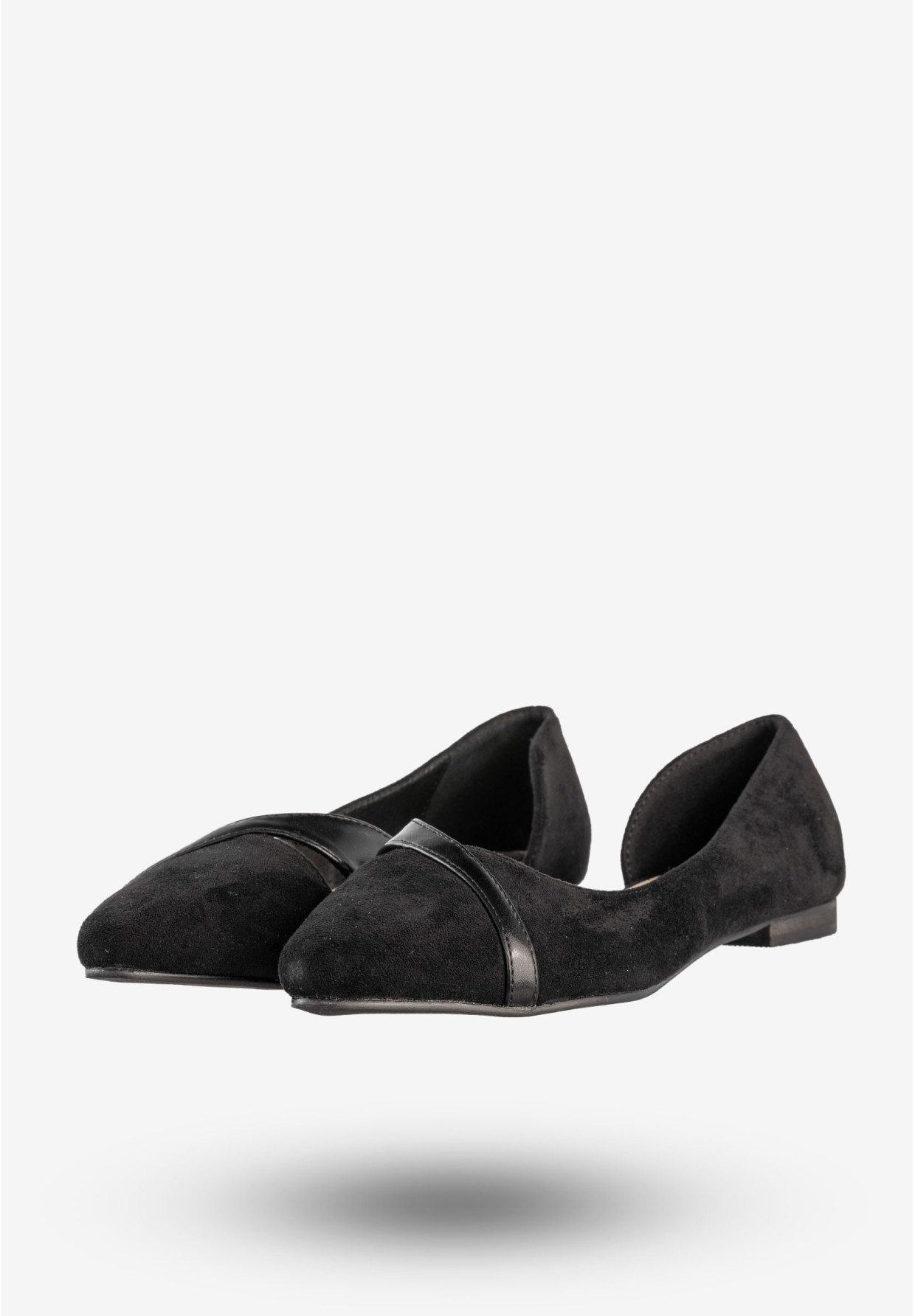Baleriny Damskie Buty Czółenka Na Płaskim Obcasie Czarne Jezzi 21BL35-3528