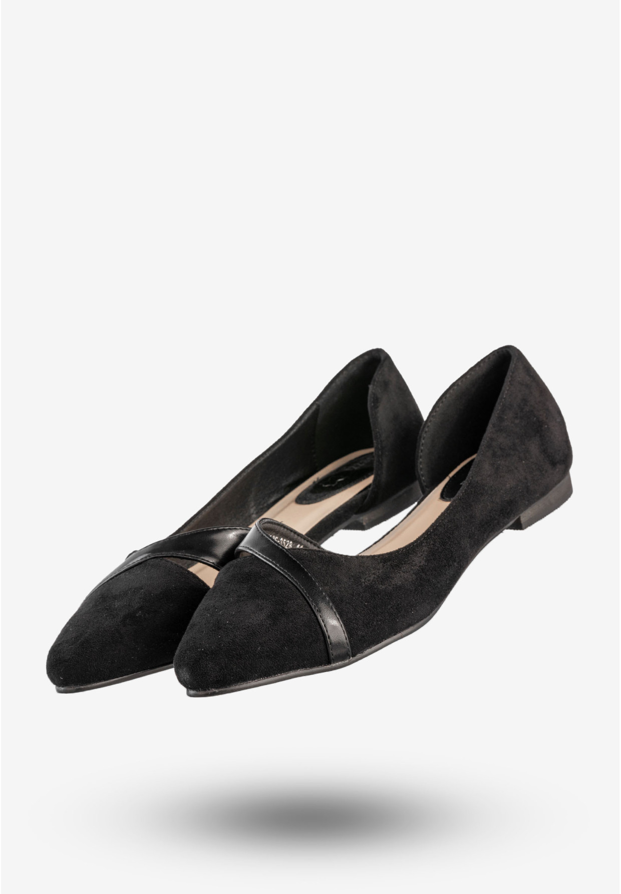 Baleriny Damskie Buty Czółenka Na Płaskim Obcasie Czarne Jezzi 21BL35-3528
