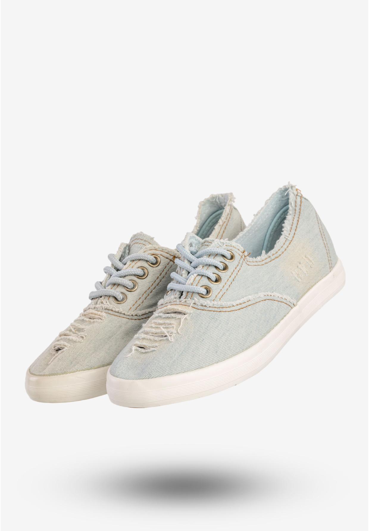 Tenisówki Damskie Buty Jeansowe Trampki Lekkie Niebieskie Seastar XIN11P