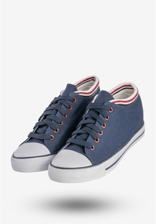 Trampki Damskie Buty Na Ukrytej Koturnie Granatowe Badoxx LXC-7128