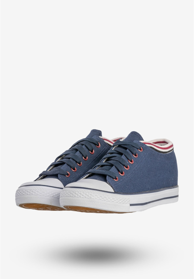Trampki Damskie Buty Na Ukrytej Koturnie Granatowe Badoxx LXC-7128