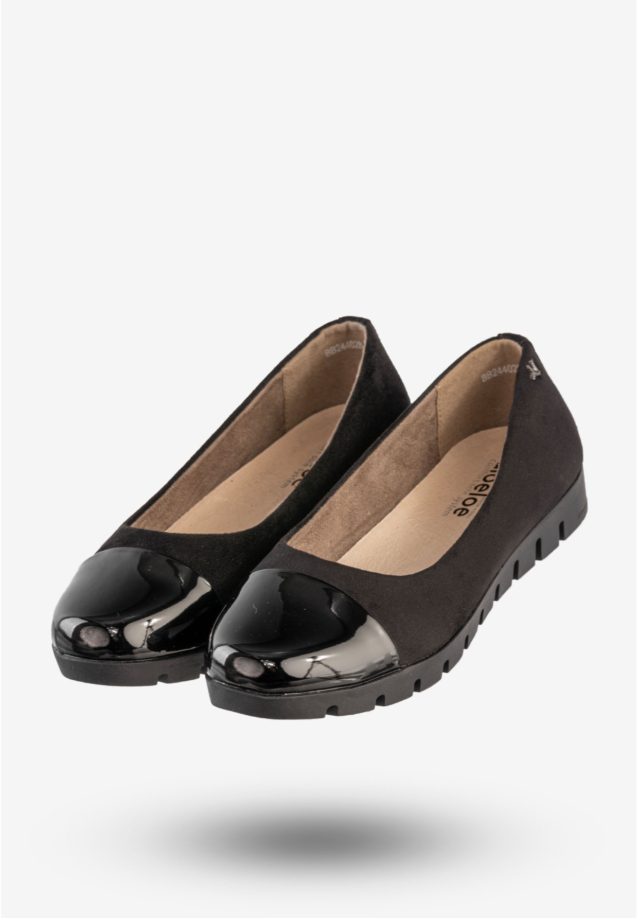 Półbuty Damskie Buty Eleganckie Wsuwane Czarne Aloeloe BB244028