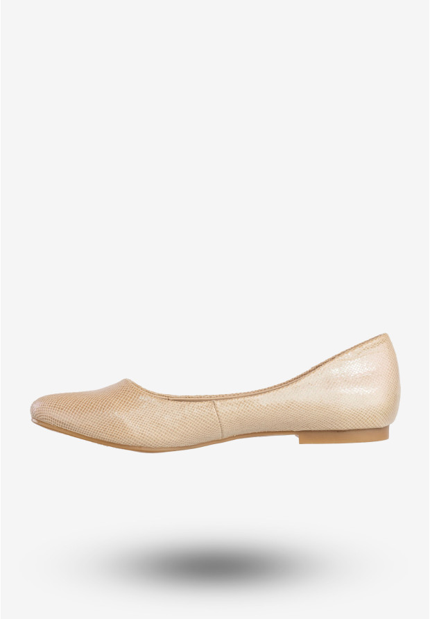 Baleriny Damskie Ekoskóra Buty Eleganckie Na Lato Beżowe Jezzi SA23-2