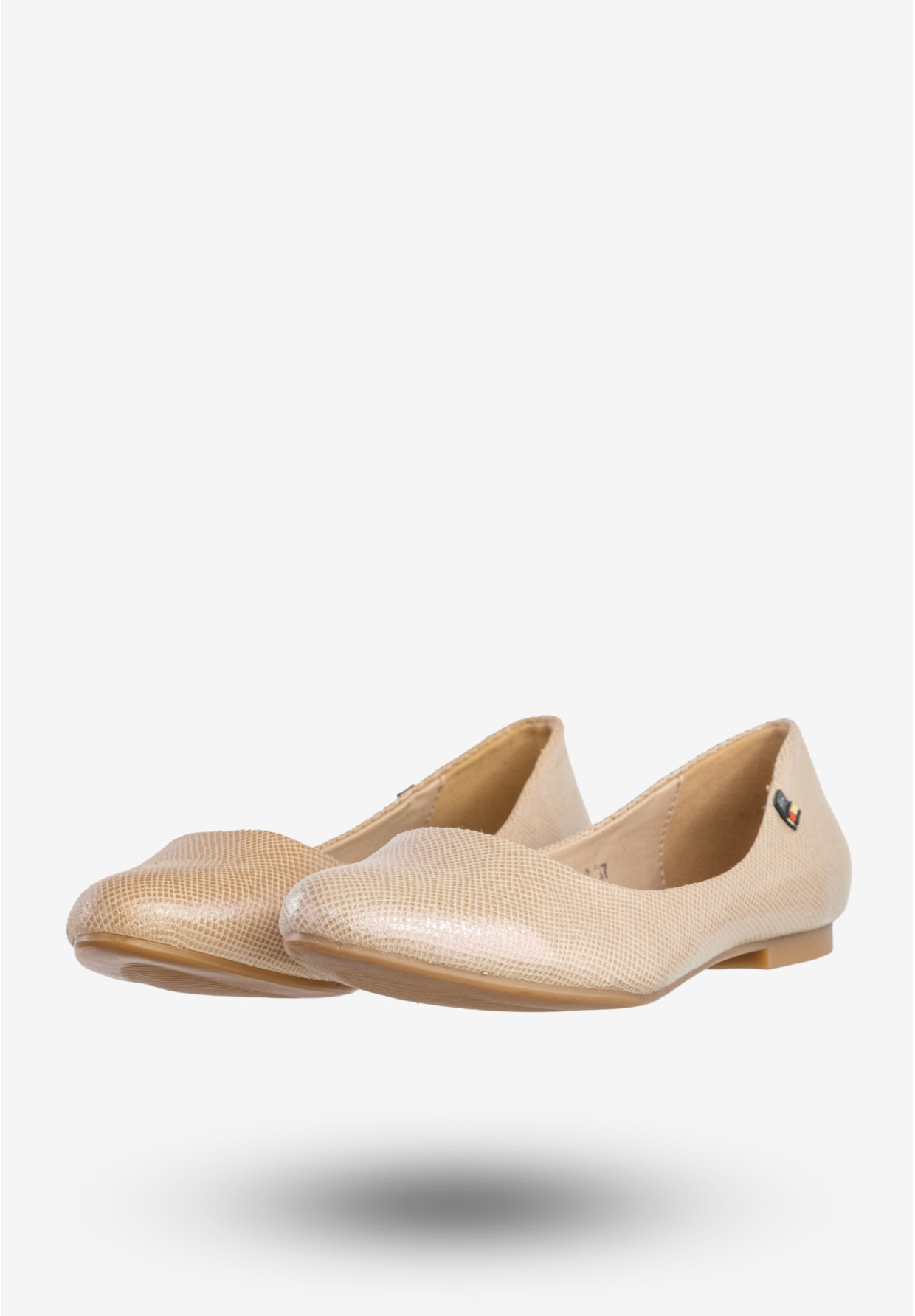 Baleriny Damskie Ekoskóra Buty Eleganckie Na Lato Beżowe Jezzi SA23-2