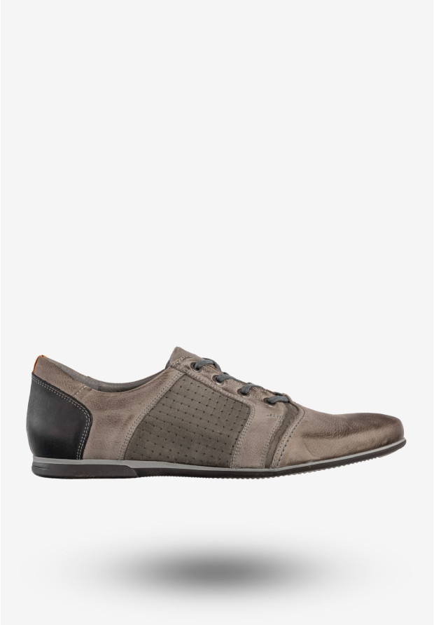 Półbuty Wizytowe Męskie Skórzane Buty Eleganckie Popiel Rosetti 346