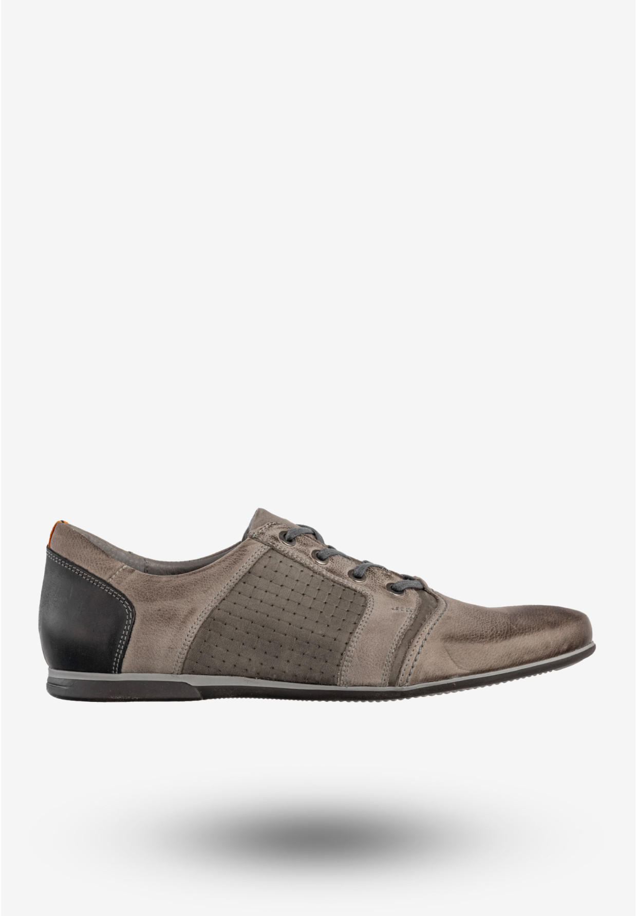 Półbuty Wizytowe Męskie Skórzane Buty Eleganckie Popiel Rosetti 346
