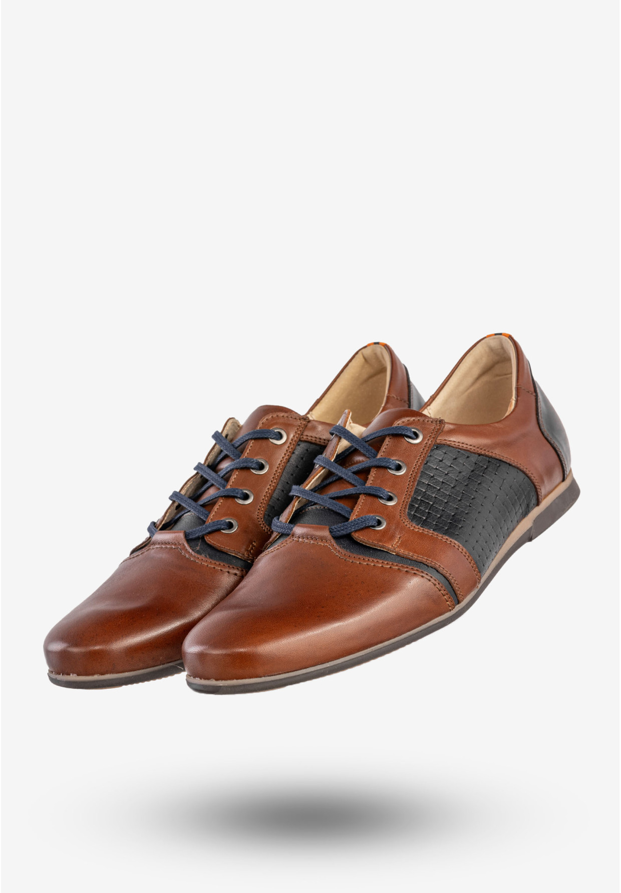 Półbuty Wizytowe Męskie Skórzane Buty Eleganckie Brązowe Rosetti 346