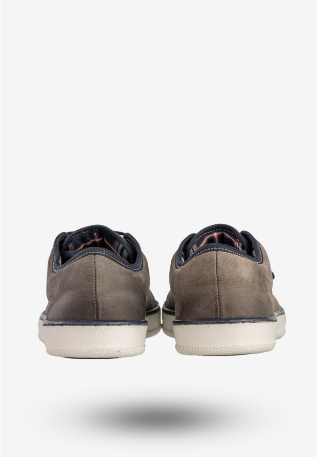 Półbuty Męskie Skórzane Buty Trampki Sneakersy Popiel Rammit 1005/12
