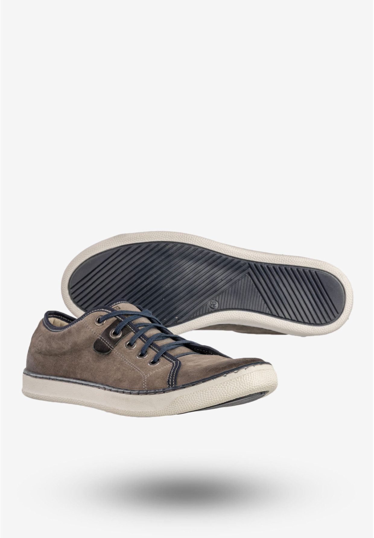 Półbuty Męskie Skórzane Buty Trampki Sneakersy Popiel Rammit 1005/12