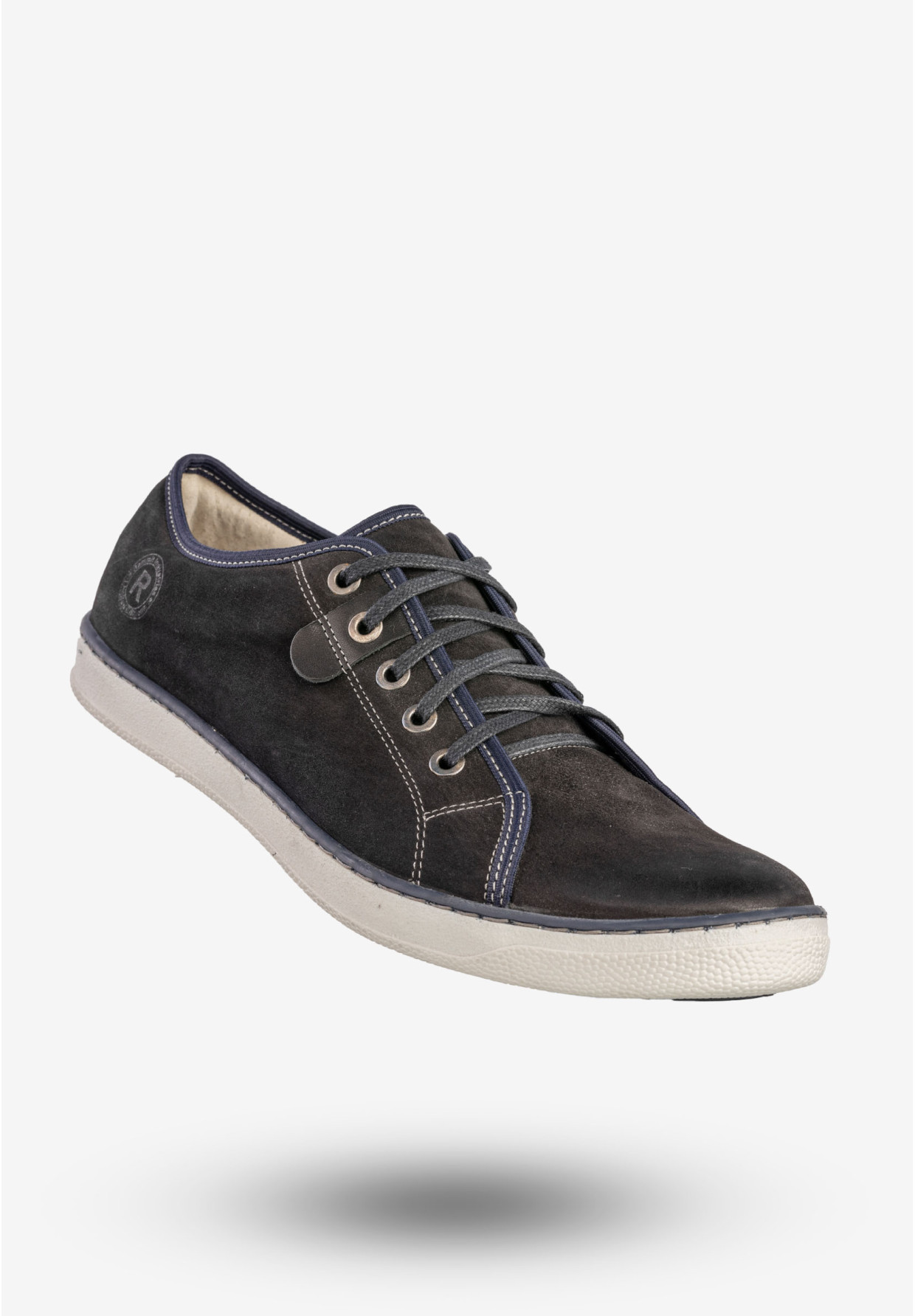 Półbuty Męskie Skórzane Buty Trampki Sneakersy Czarne Rammit 1005/12