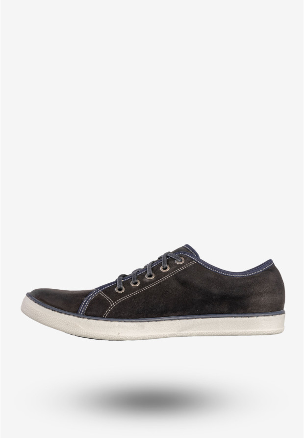 Półbuty Męskie Skórzane Buty Trampki Sneakersy Czarne Rammit 1005/12