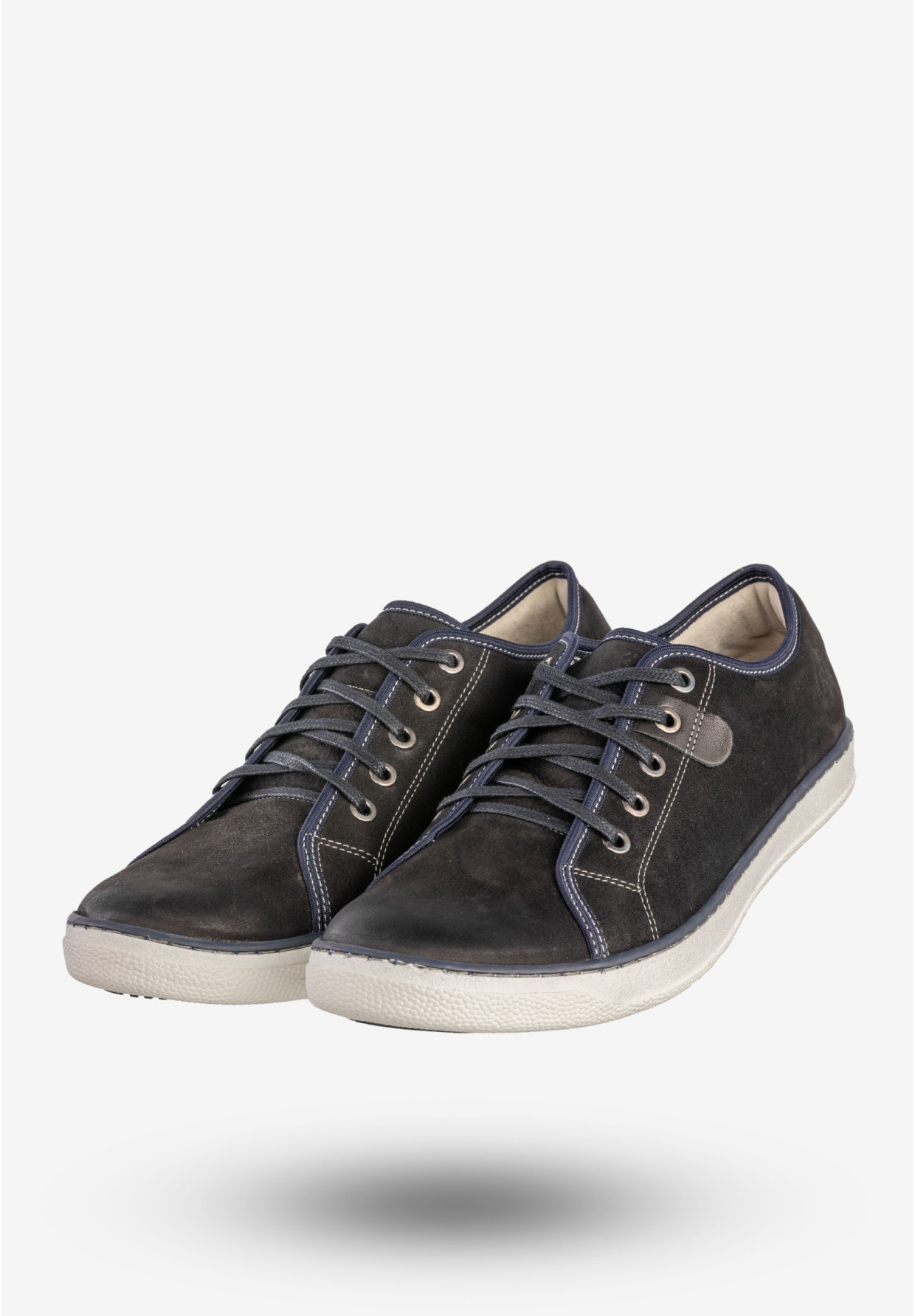 Półbuty Męskie Skórzane Buty Trampki Sneakersy Czarne Rammit 1005/12