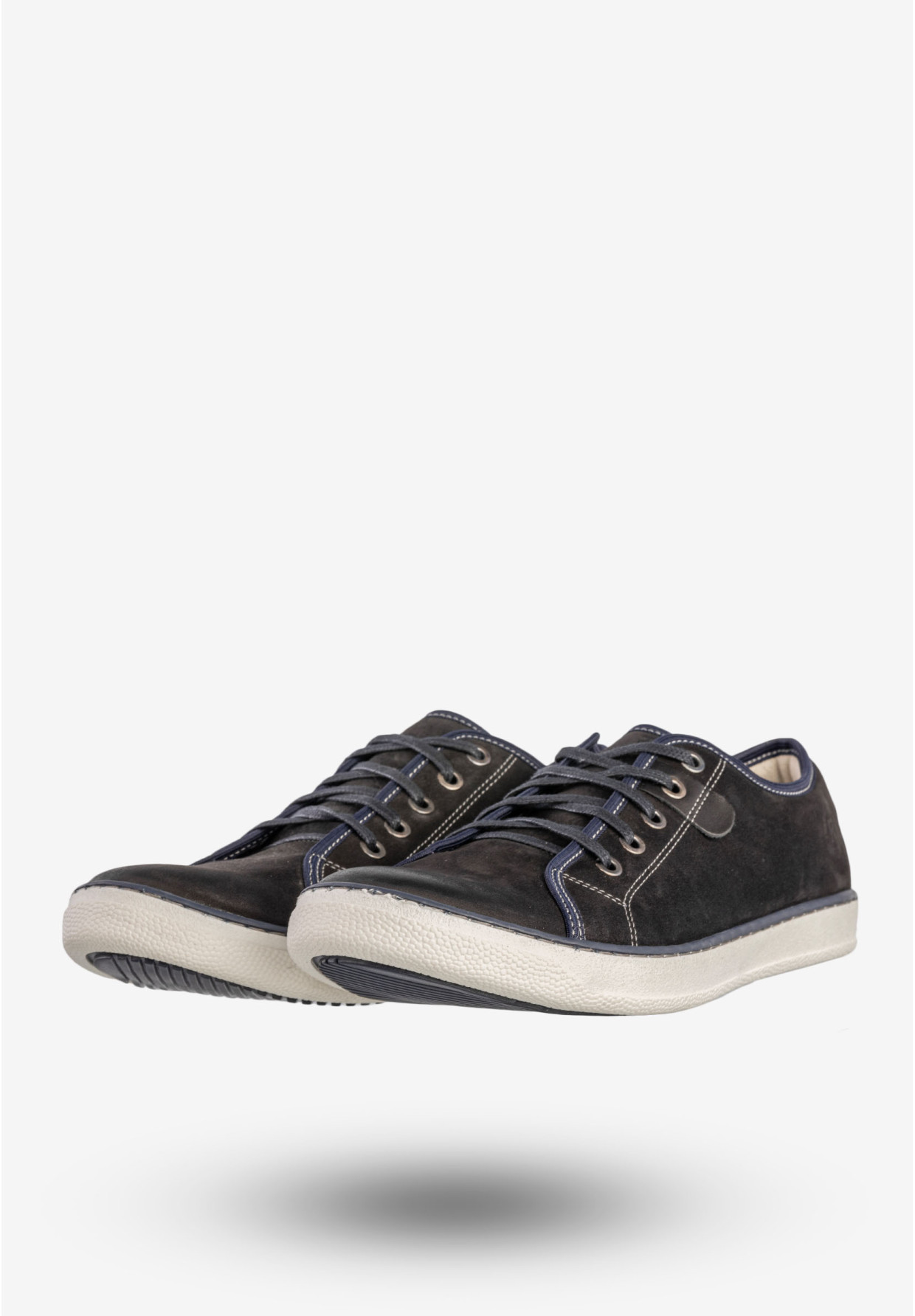 Półbuty Męskie Skórzane Buty Trampki Sneakersy Czarne Rammit 1005/12