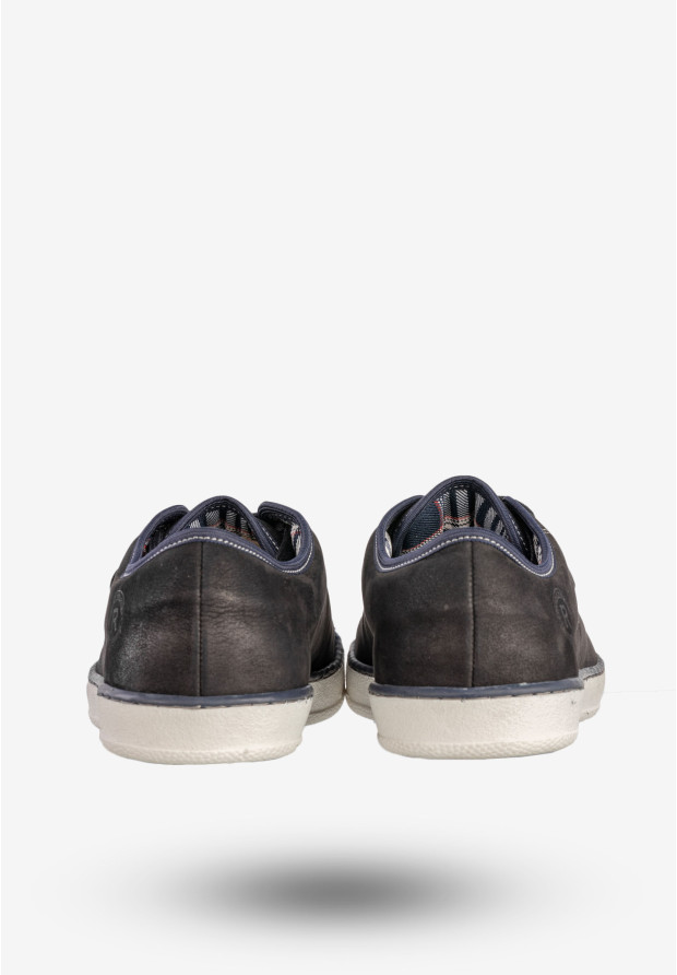 Półbuty Męskie Skórzane Buty Trampki Sneakersy Czarne Rammit 1005/12
