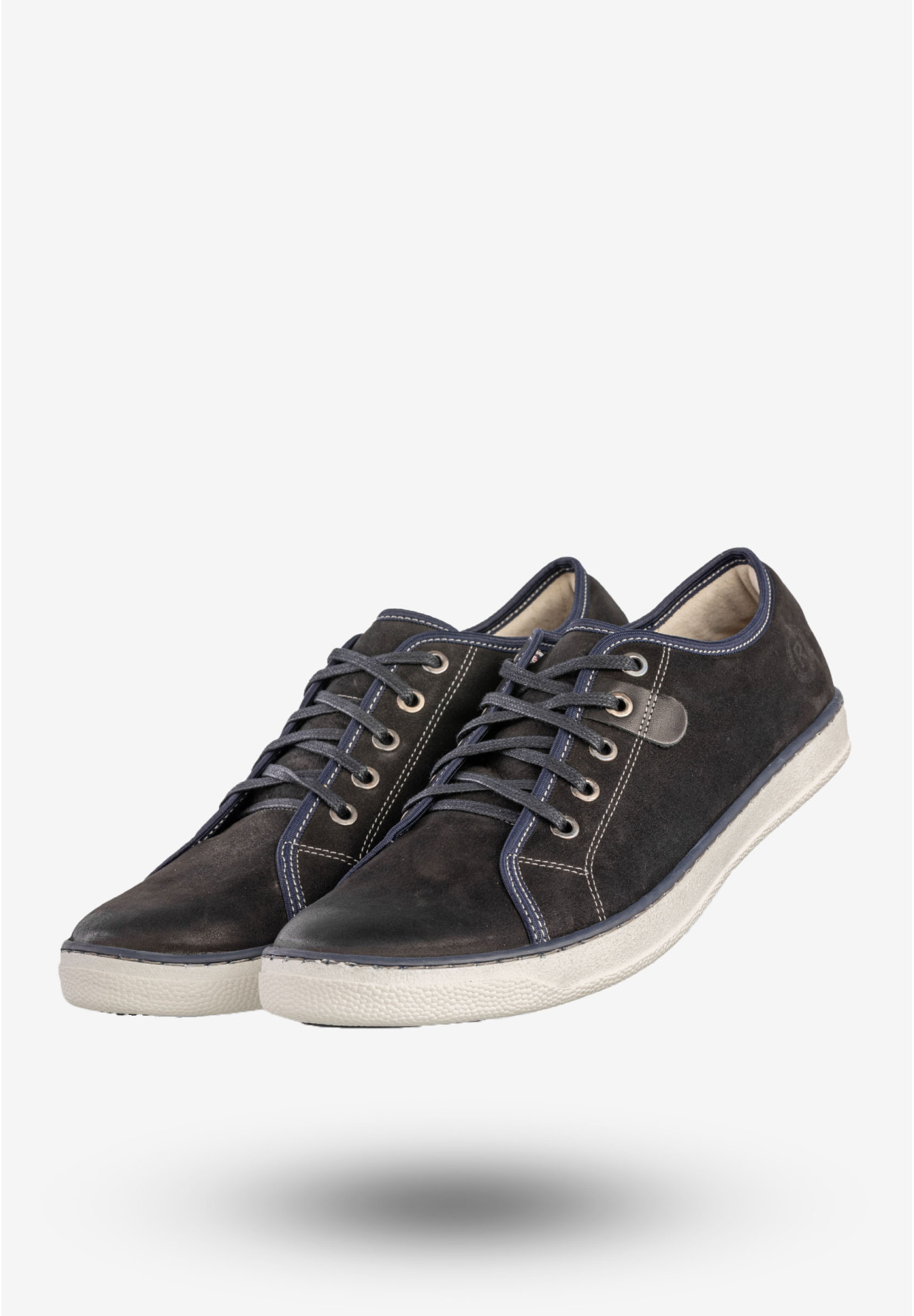Półbuty Męskie Skórzane Buty Trampki Sneakersy Czarne Rammit 1005/12
