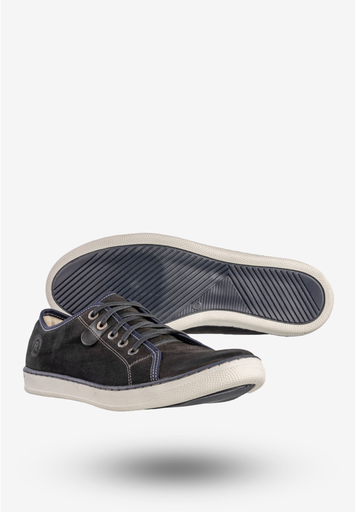 Półbuty Męskie Skórzane Buty Trampki Sneakersy Czarne Rammit 1005/12