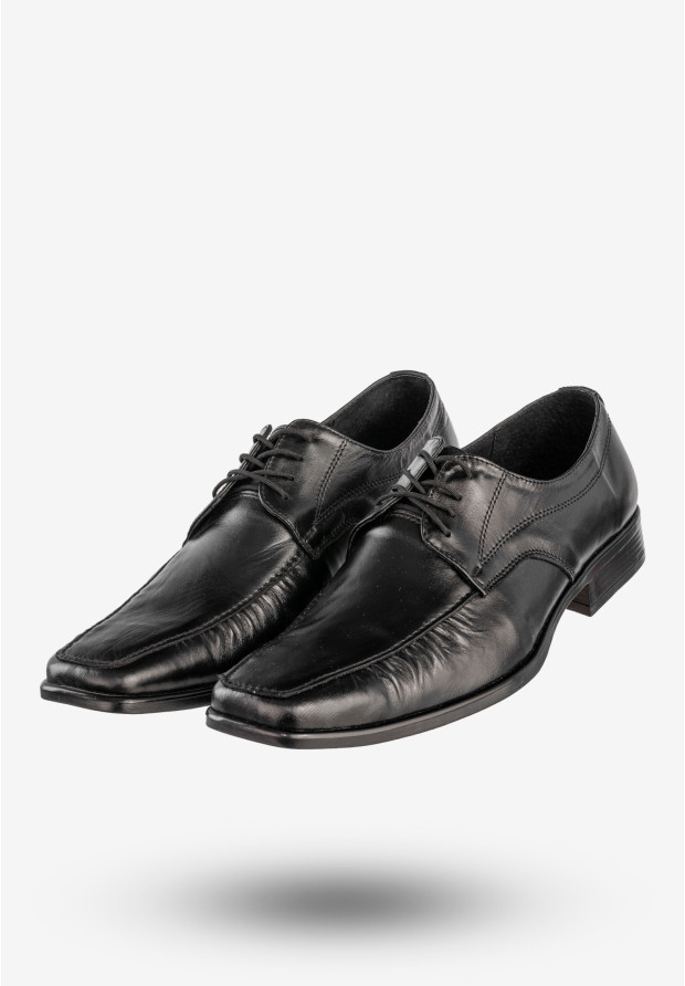 Półbuty Wizytowe Męskie Skórzane Buty Eleganckie Czarne Activ 51