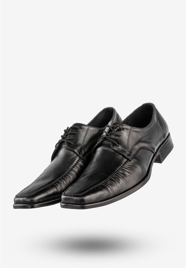 Półbuty Wizytowe Męskie Skórzane Buty Eleganckie Czarne Activ 51