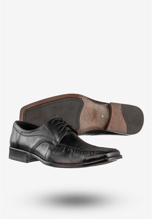 Półbuty Wizytowe Męskie Skórzane Buty Eleganckie Czarne Activ 51