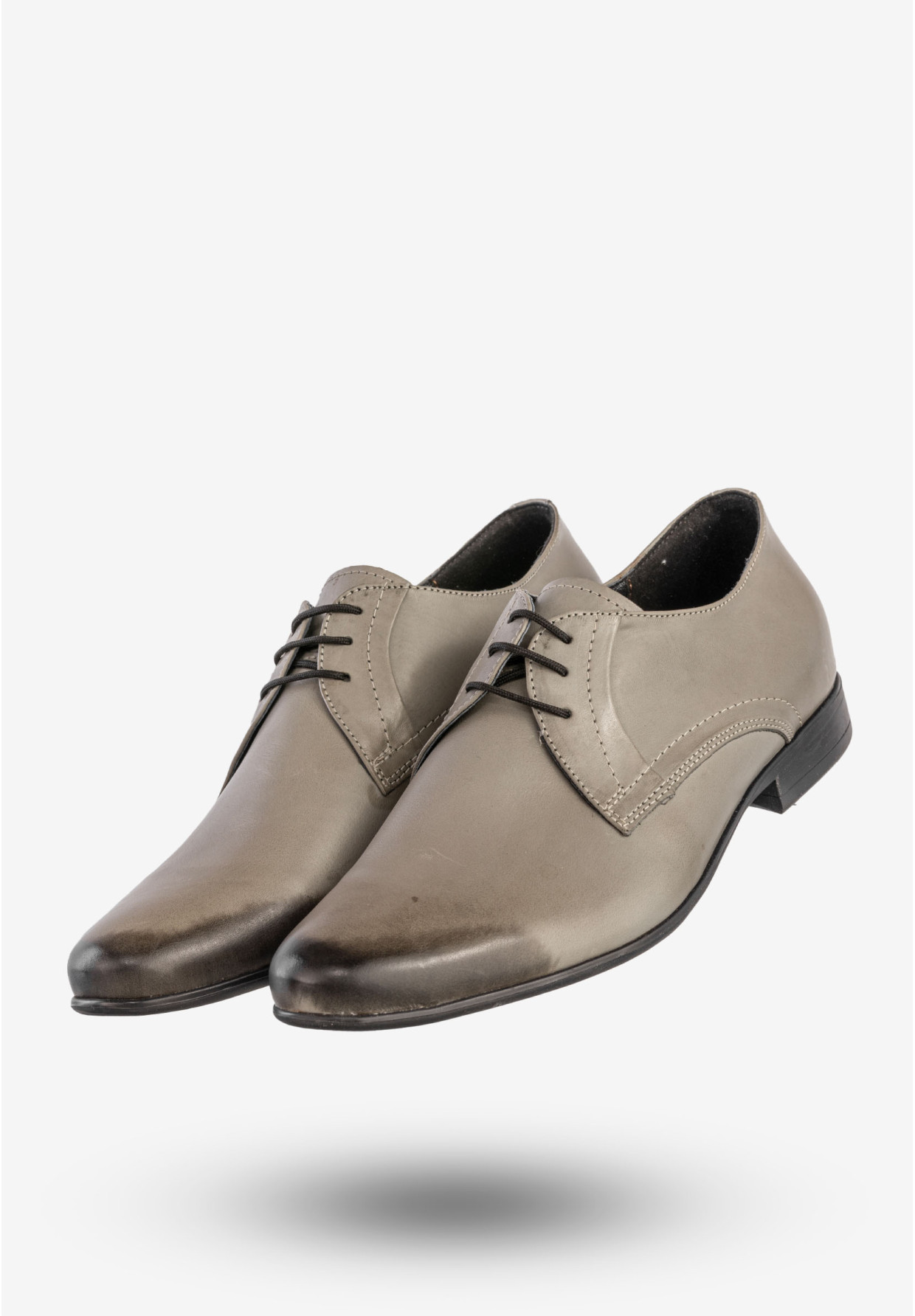 Półbuty Wizytowe Męskie Skórzane Buty Eleganckie Szare Rosetti 427/98/F23