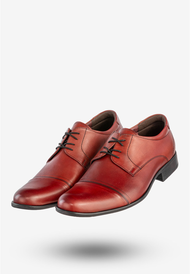 Półbuty Wizytowe Męskie Skórzane Buty Bordowe Lavardii 514/73/F13