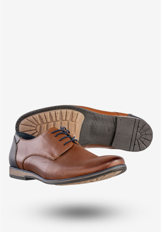 Półbuty Wizytowe Męskie Skórzane Buty Eleganckie Brązowe Rosetti 466/9,18/F3