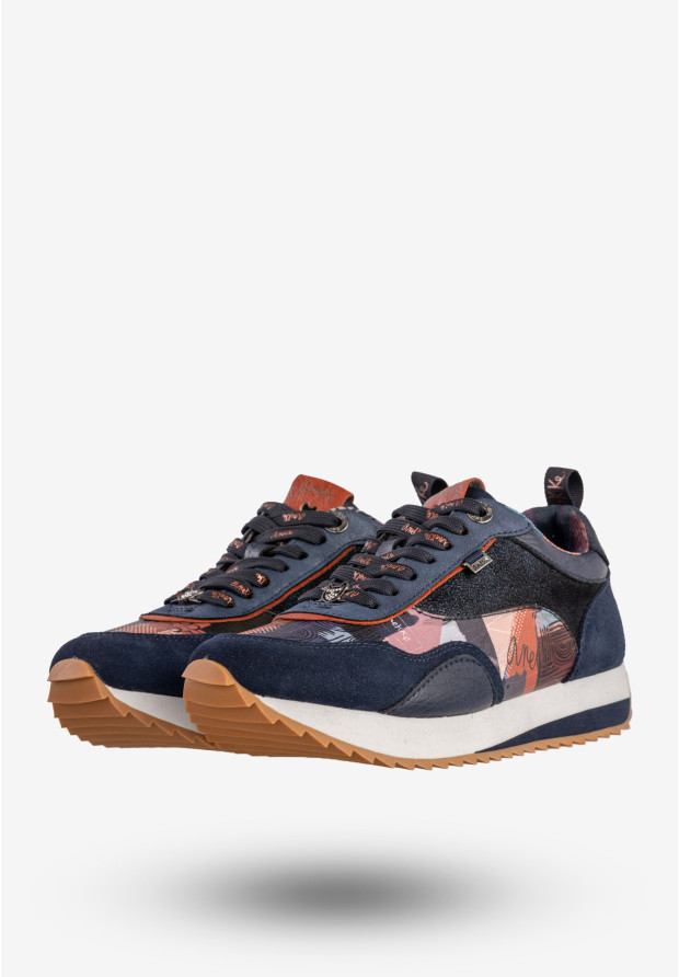 Sneakersy Damskie Ekoskóra Buty Sportowe Anekke Granatowe 378-803