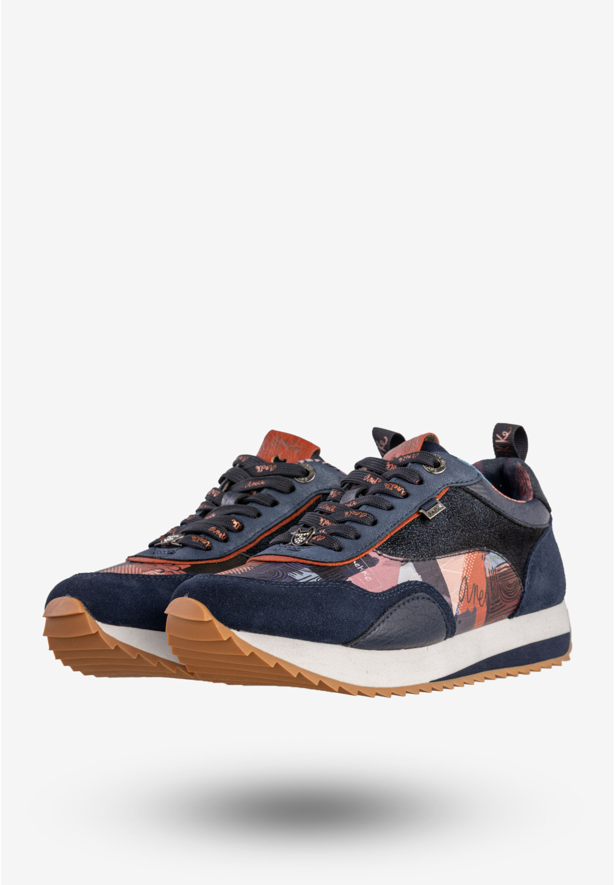 Sneakersy Damskie Ekoskóra Buty Sportowe Anekke Granatowe 378-803