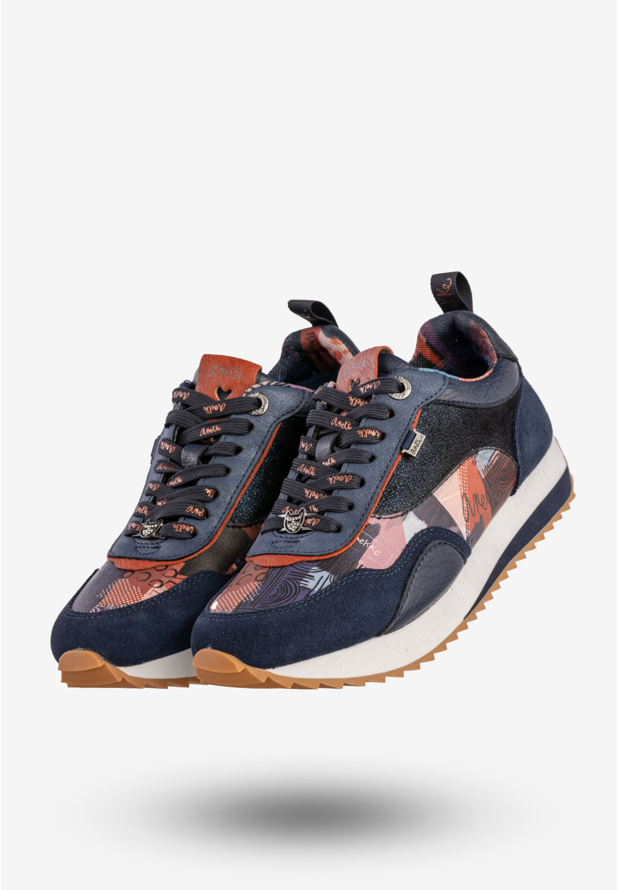 Sneakersy Damskie Ekoskóra Buty Sportowe Anekke Granatowe 378-803
