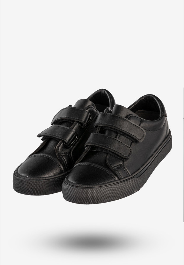 Trampki Dziecięce Ekoskóra Buty Na Rzepy Sportowe Czarne Apawwa RC13 RC14