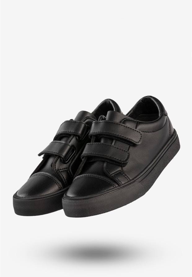 Trampki Dziecięce Ekoskóra Buty Na Rzepy Sportowe Czarne Apawwa RC13 RC14