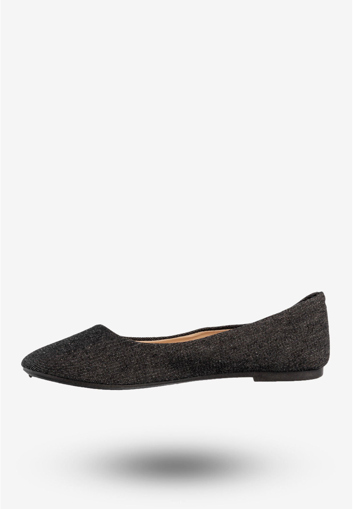 Baleriny Damskie Buty Klasyczne Płaski Obcas Jeansowe Czarne Baolikang E628