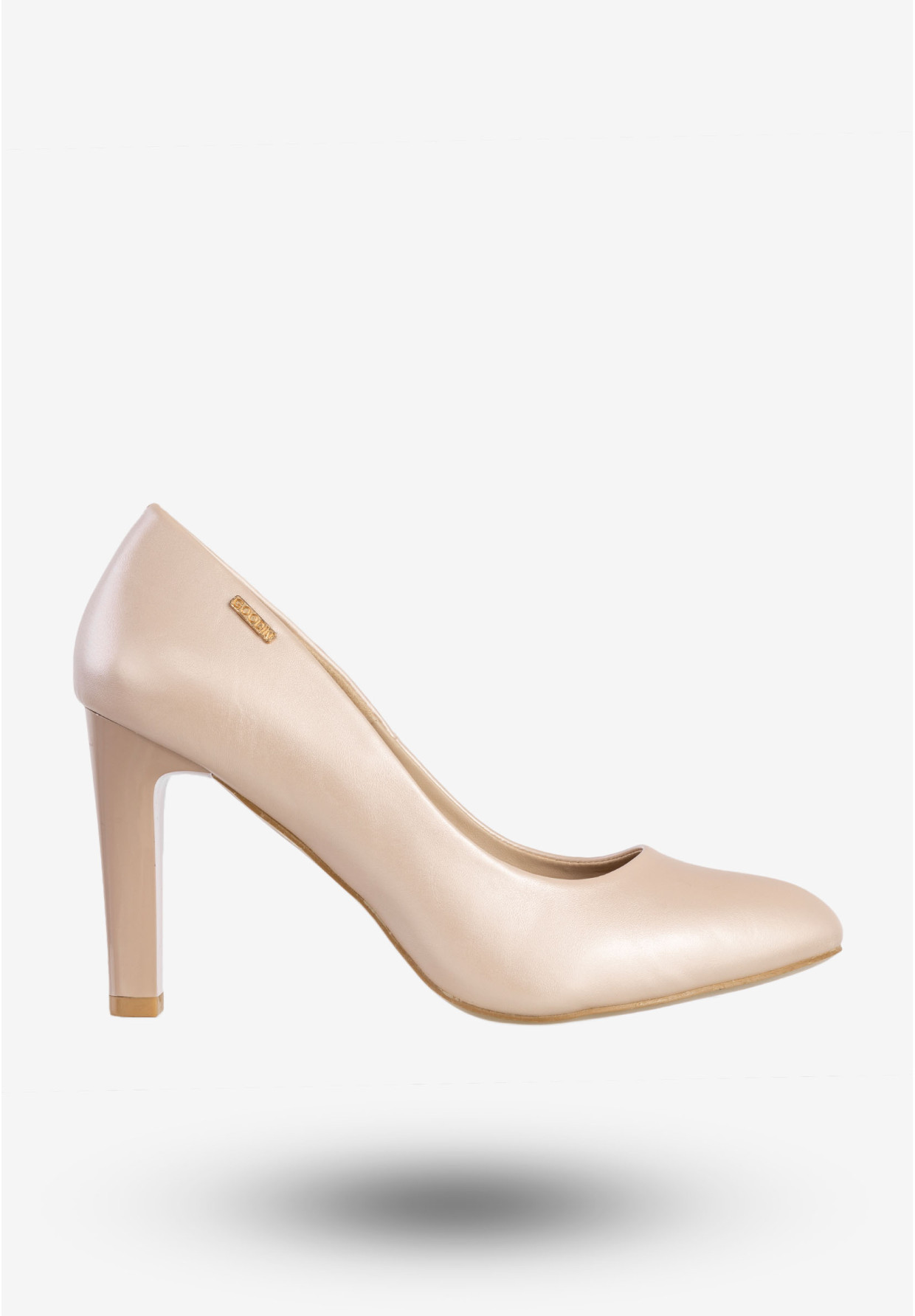 Czółenka Damskie Buty Na Obcasie Eleganckie Perłowe Beżowe Goodin GD-FL15C