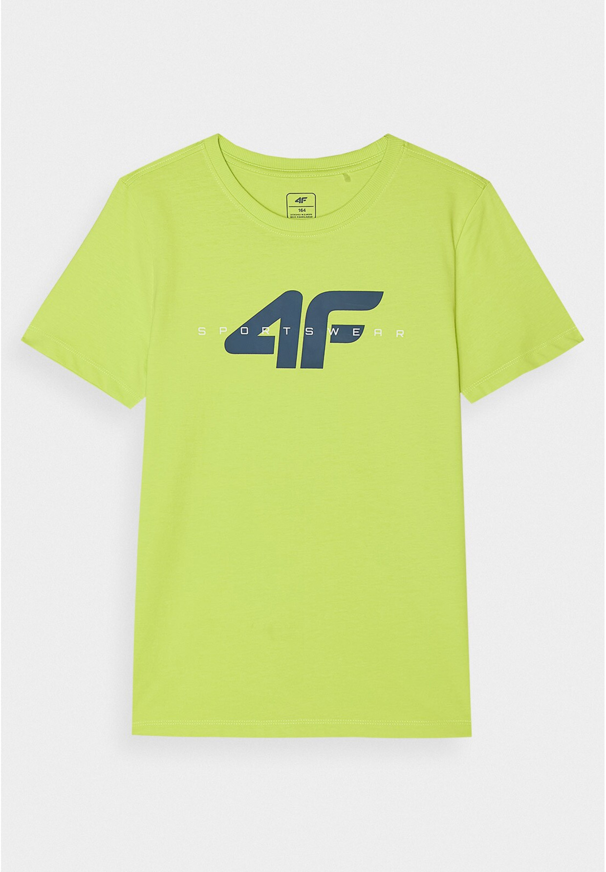 Koszulka Chłopięca 4F T-shirt Logo Sportowy Bawełna Żółty Regular 4FJWSS24TTSHM1113
