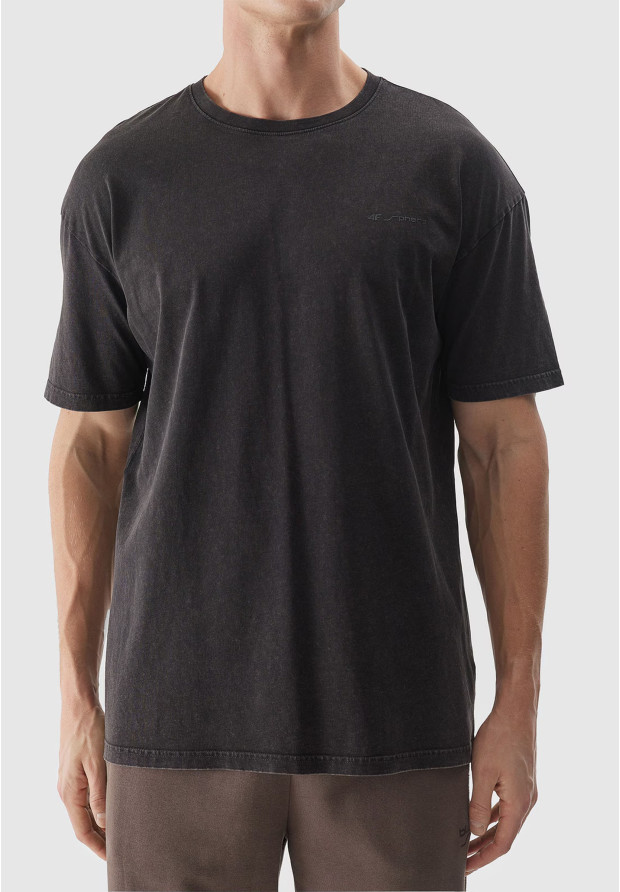 Koszulka Męska 4F T-shirt Sportowy Regular Czarny 4FWSS24TTSHM1316