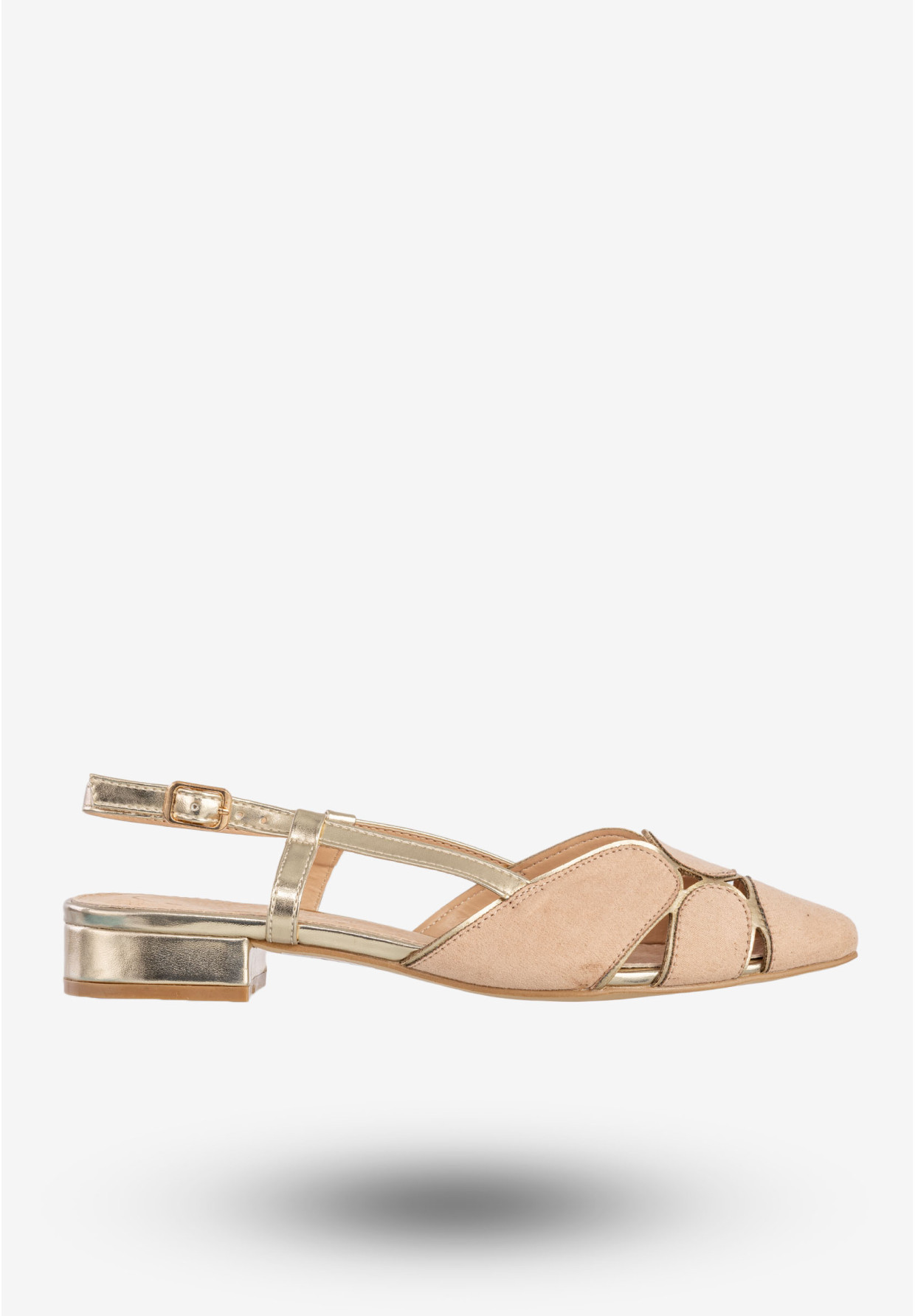 Sandały Damskie Buty Na Niskim Obcasie Eleganckie Beżowe Casu D21X9/BE