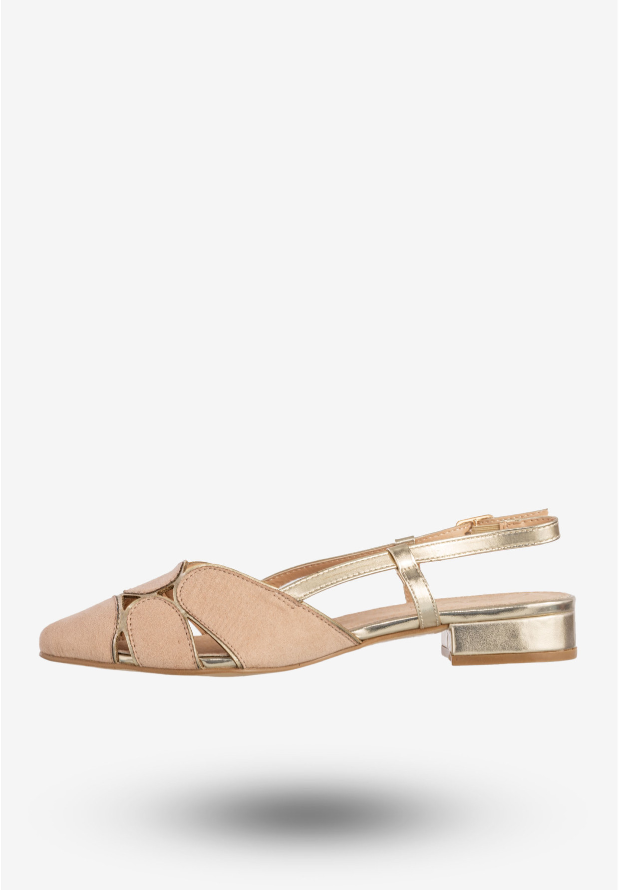 Sandały Damskie Buty Na Niskim Obcasie Eleganckie Beżowe Casu D21X9/BE