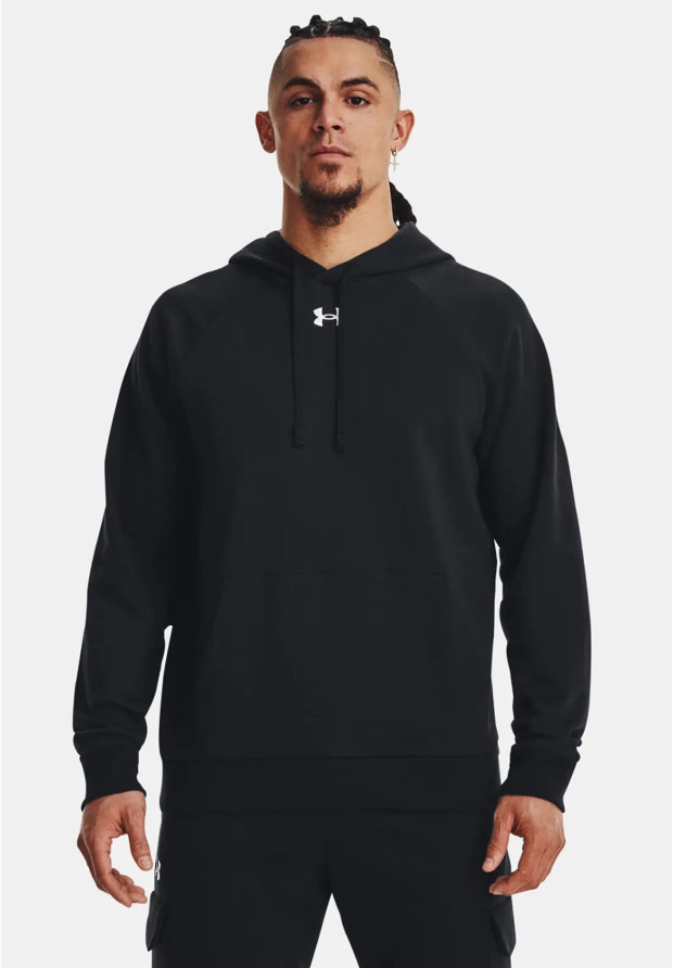 Czarna bluza męska Under Armour z kapturem i logo na piersi