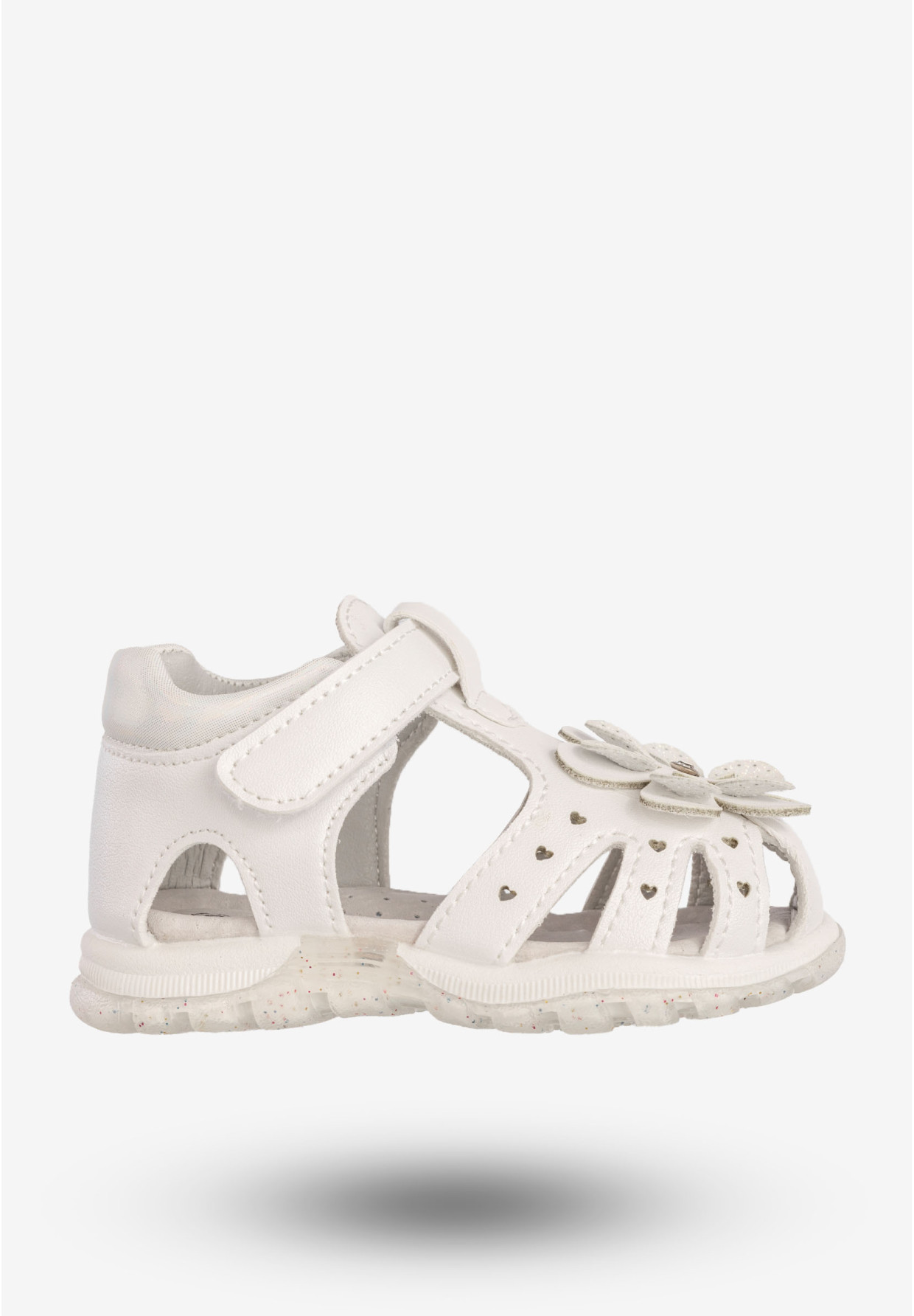 Sandały Dziewczęce Skórzana Wkładka Buty Na Rzepy Białe Apawwa T1220P