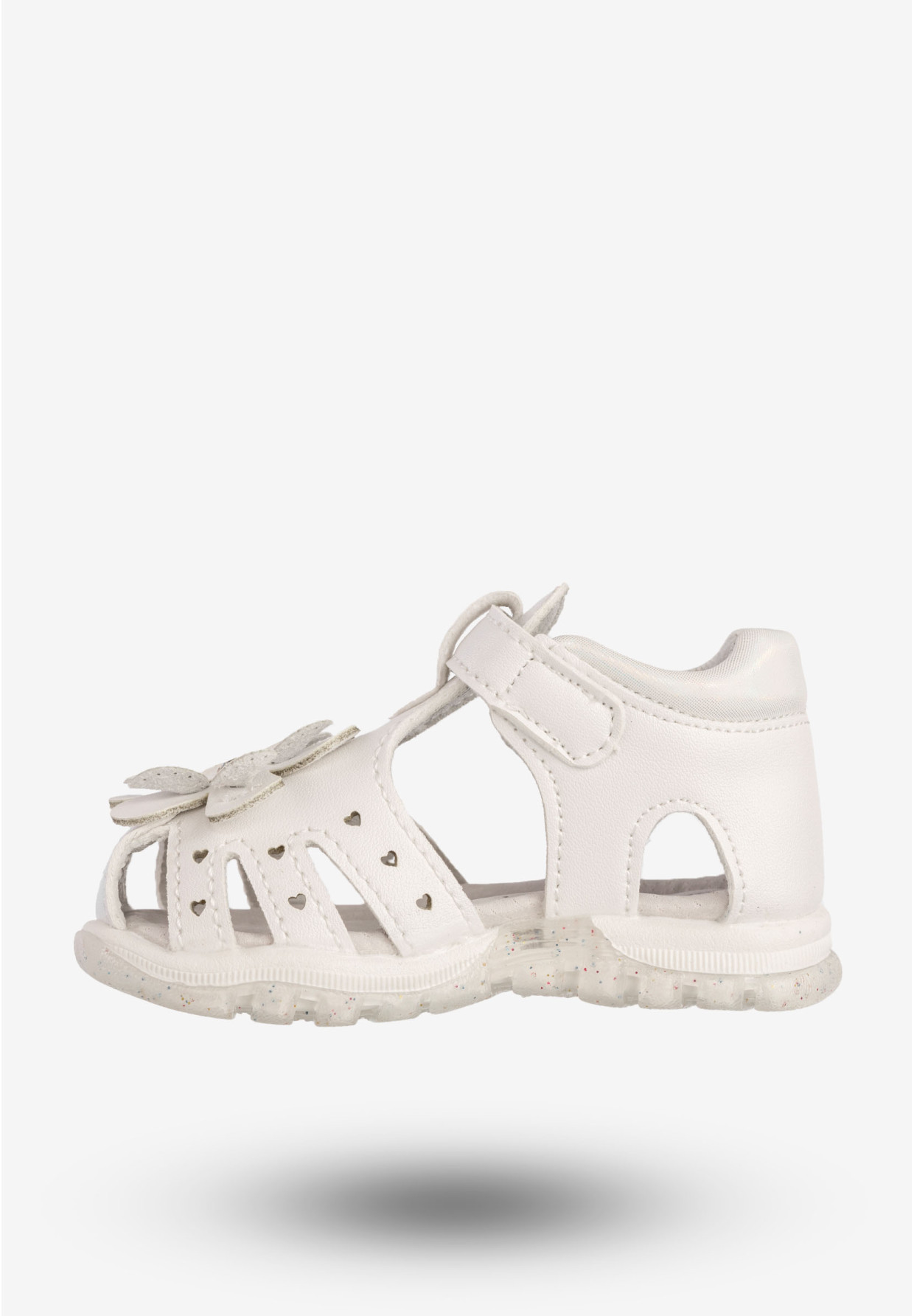 Sandały Dziewczęce Skórzana Wkładka Buty Na Rzepy Białe Apawwa T1220P