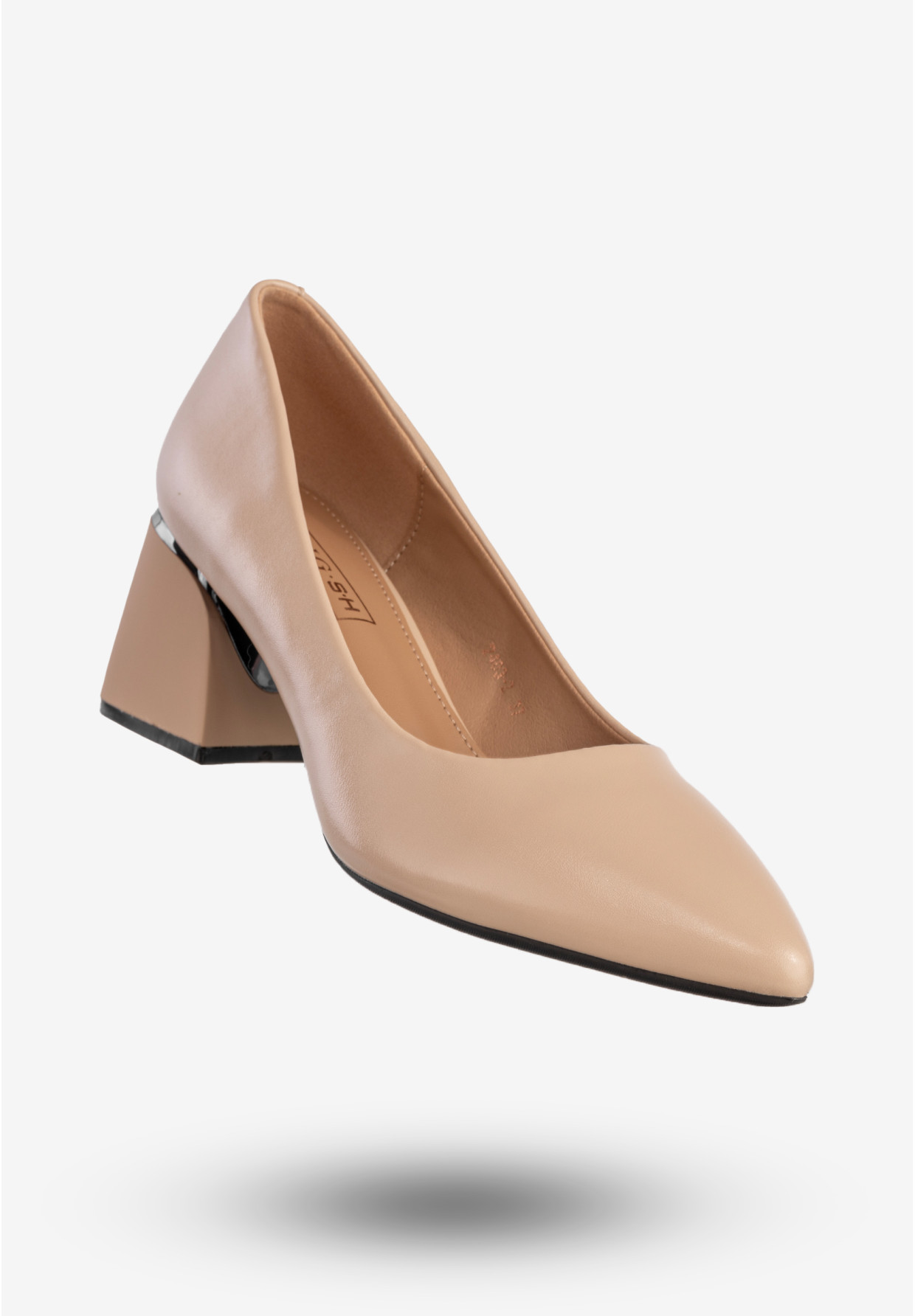 Czółenka Damskie Ekoskóra Eleganckie Buty Na Obcasie Beżowe YJG 2403-2
