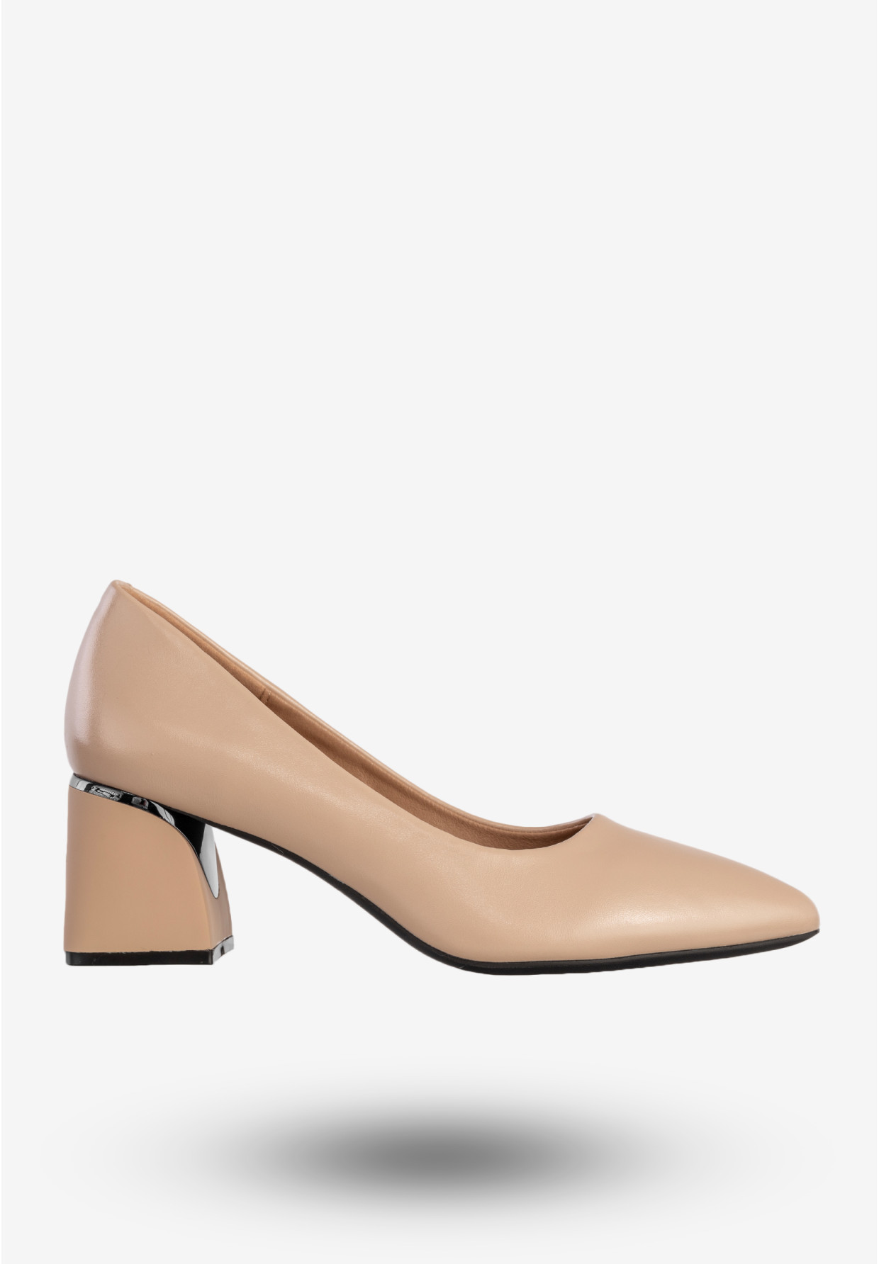 Czółenka Damskie Ekoskóra Eleganckie Buty Na Obcasie Beżowe YJG 2403-2
