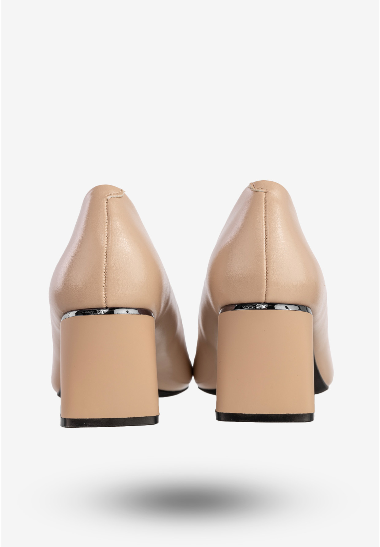 Czółenka Damskie Ekoskóra Eleganckie Buty Na Obcasie Beżowe YJG 2403-2