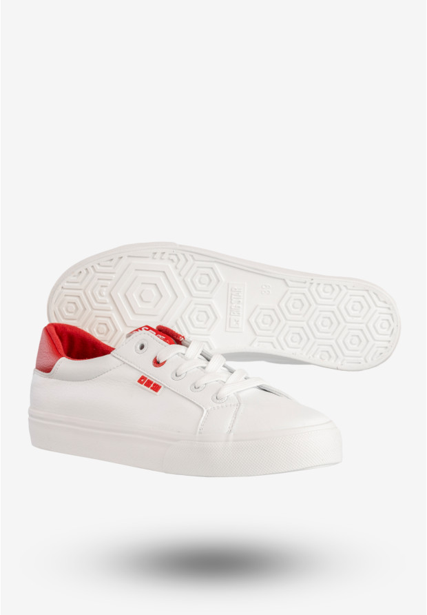 Sneakersy Damskie Big Star Ekoskóra Buty Sportowe Trampki Białe EE274311FW20