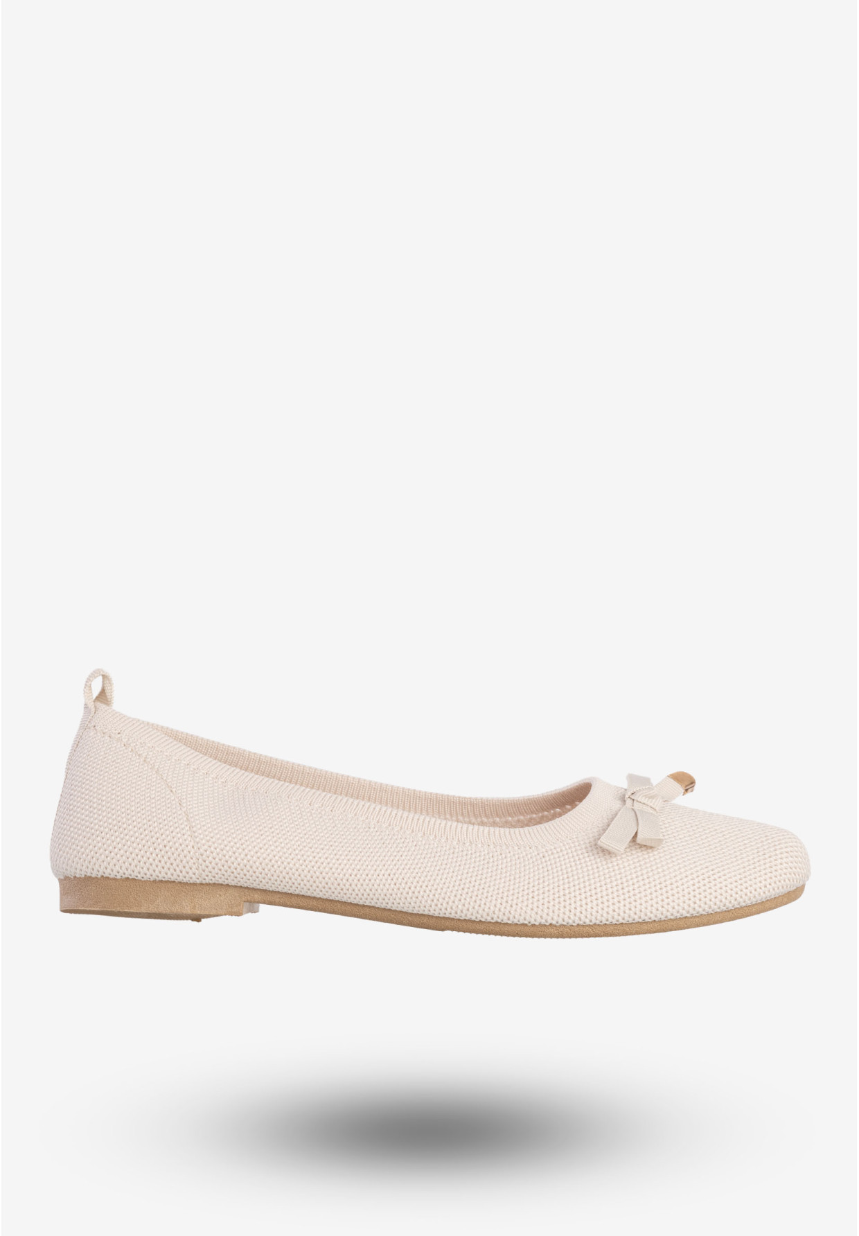 Baleriny Damskie Buty Z Kokardką Płaski Obcas Beżowe Bella Paris CB130-8
