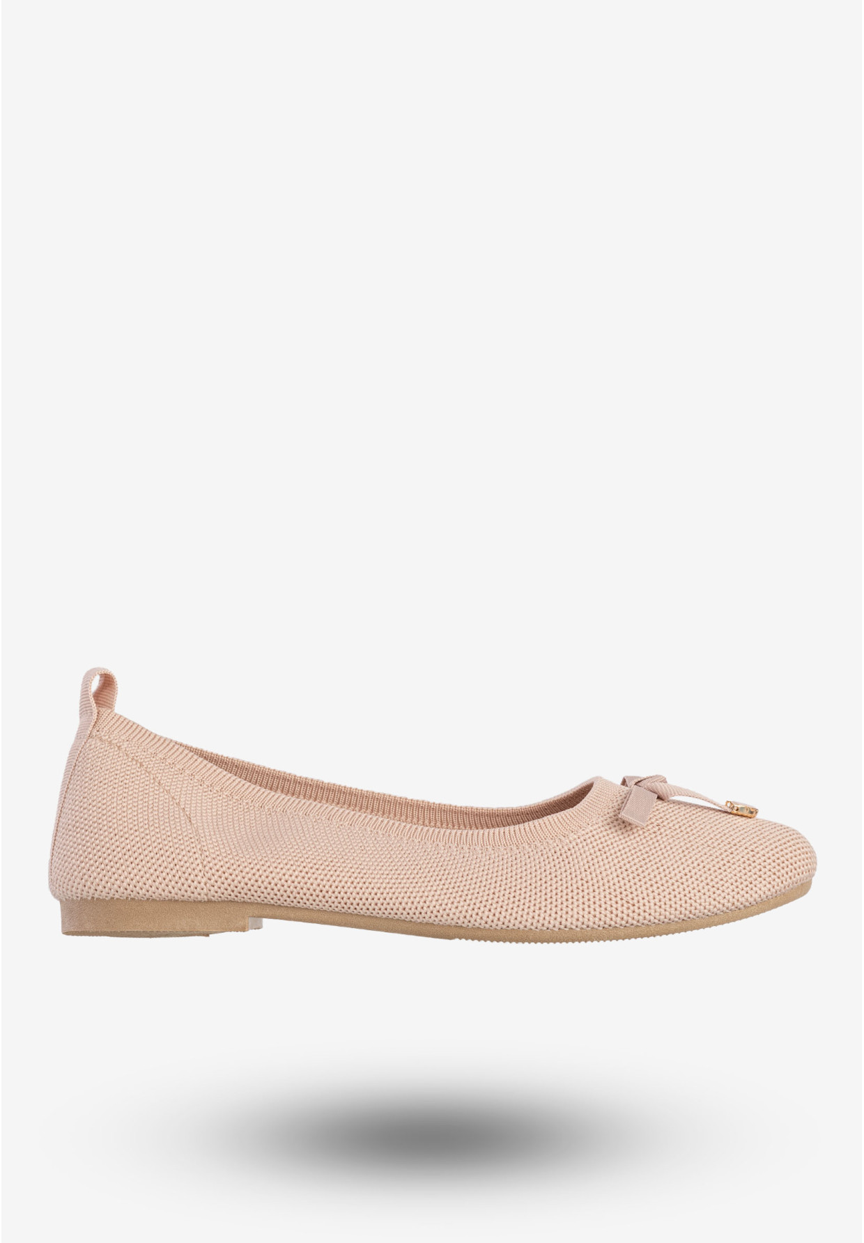 Baleriny Damskie Buty Z Kokardką Płaski Obcas Pudrowy Róż Bella Paris CB130-11