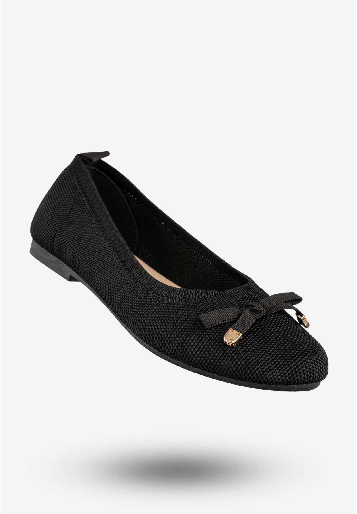 Baleriny Damskie Buty Z Kokardką Płaski Obcas Czarne Bella Paris CB130