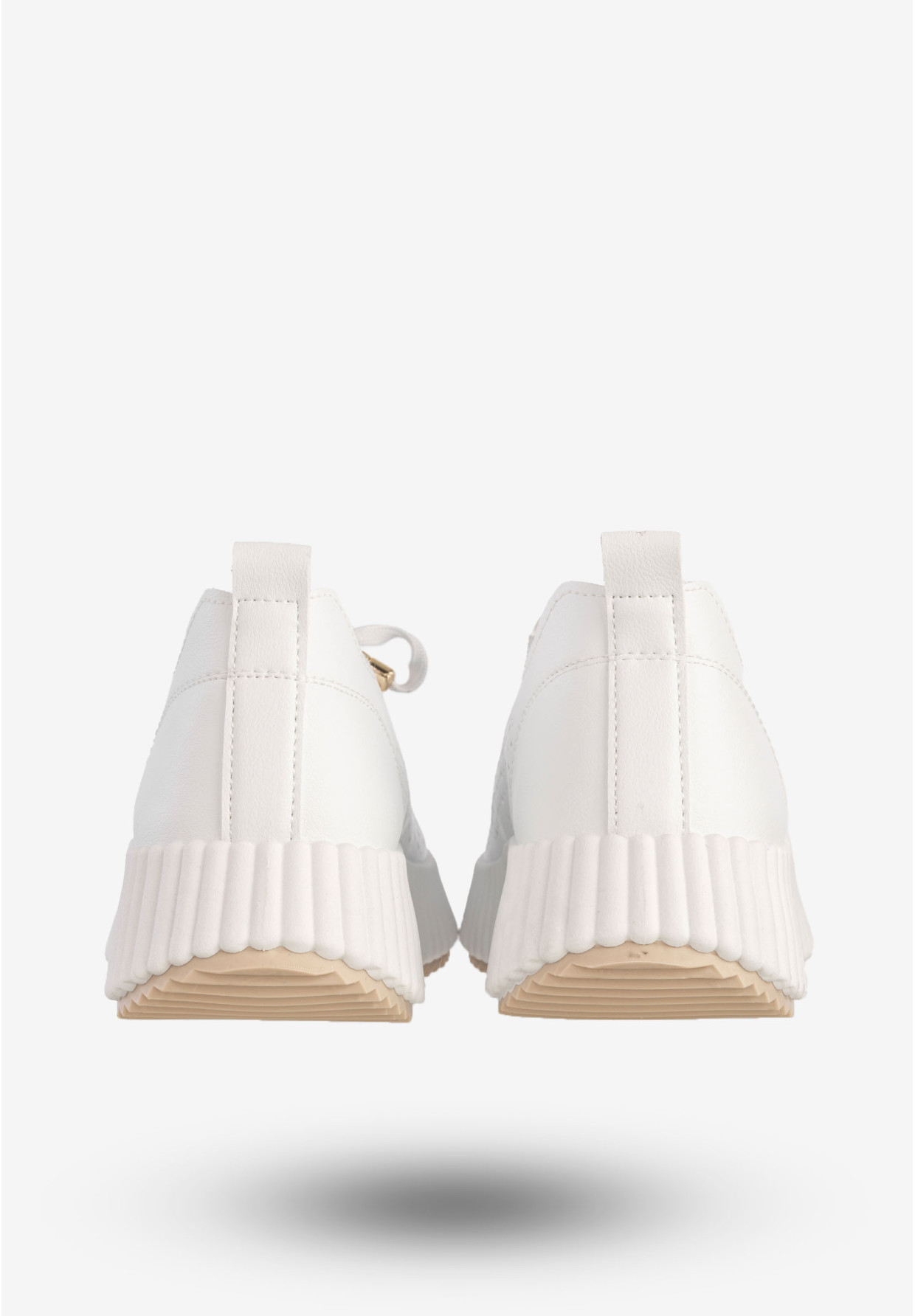 Sneakersy Damskie Ekoskóra Buty Na Platformie Półbuty Białe MSMG TL551-9